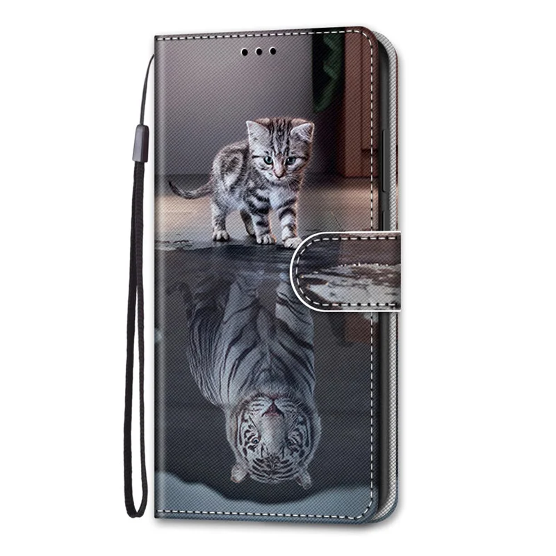 Y6 2019 MRD-LX1 Wallet Case on For Huawei Y6 2019 Phone Cover Cute Painted Flip Etui For Huawei Y6s Y 6 Prime 2019 Case Fundas