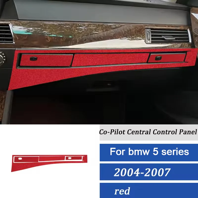 

For BMW 5 Series E60 2004-2007 Carbon Fiber Car Co-Pilot Central Control Panel Trim Strip Interior Decoration Sticker Accessorie