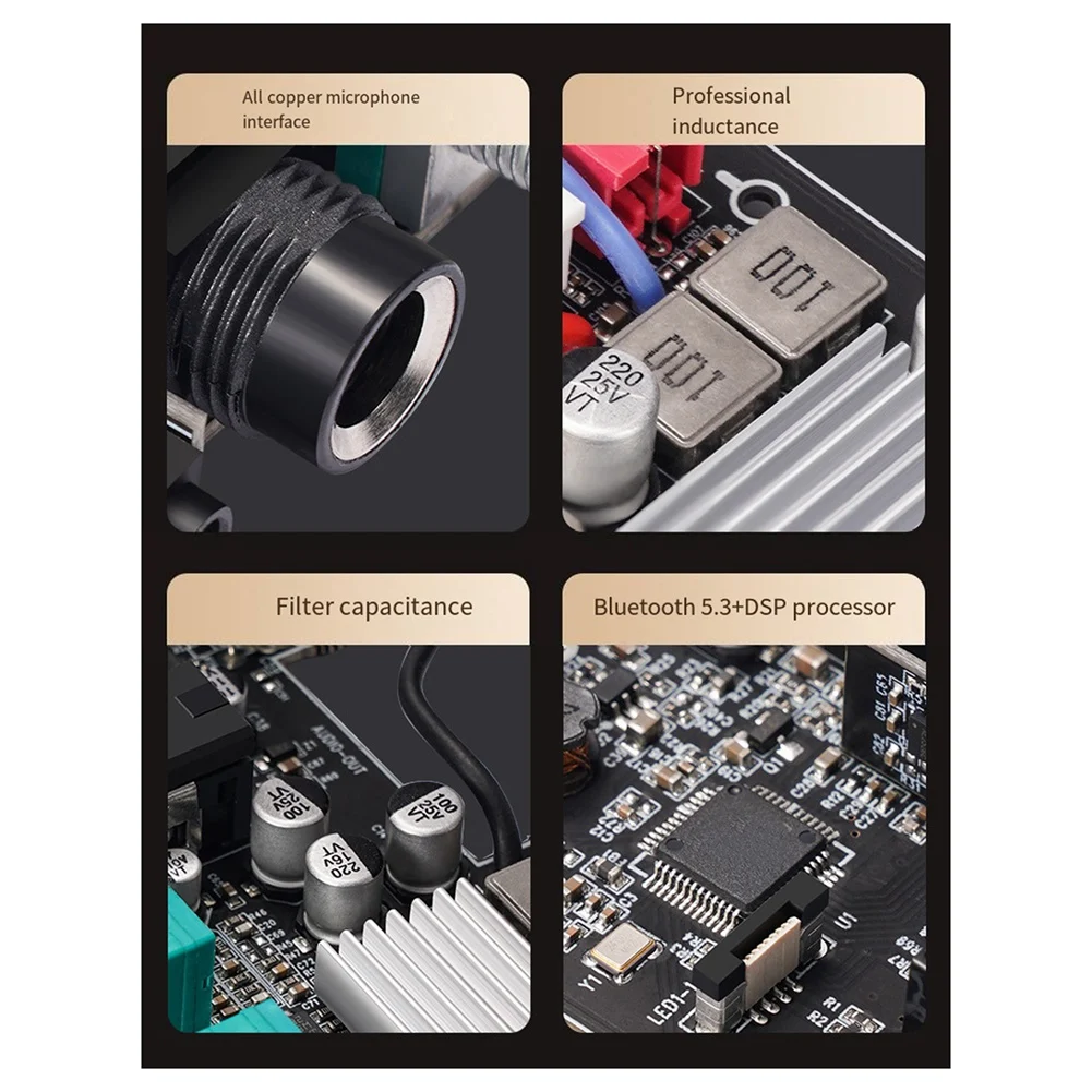 New M19 BT Mini Amplifier Stereo Bluetooth 5.3 Home Power Amplifier 200W Dual-Channel Audio Power Amplifier EU-PLUG-Y41A