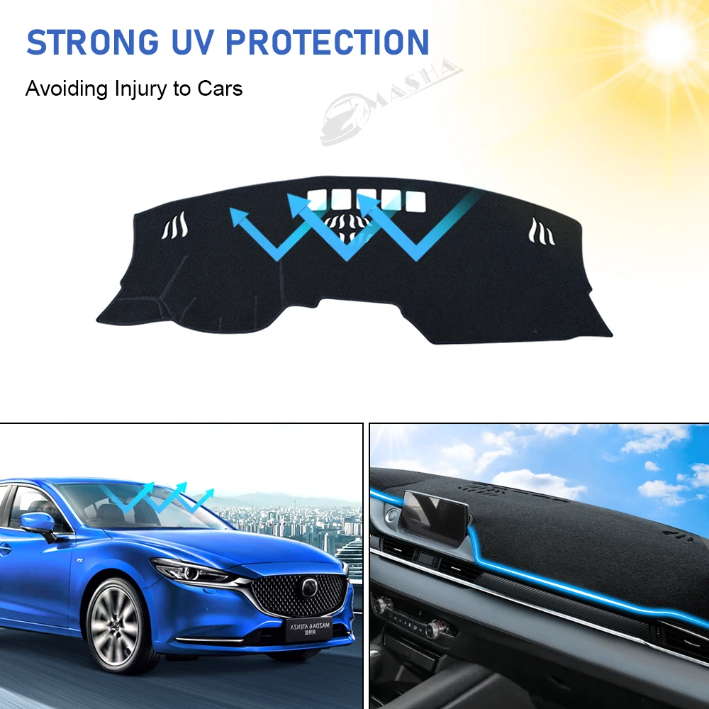 Car Dashboard Cover For Mazda 6 Atenza GJ GL 2018-2020 2021 2022 2023 Pad Dash Mat SunShade Carpet Accessories Nonslip Protector