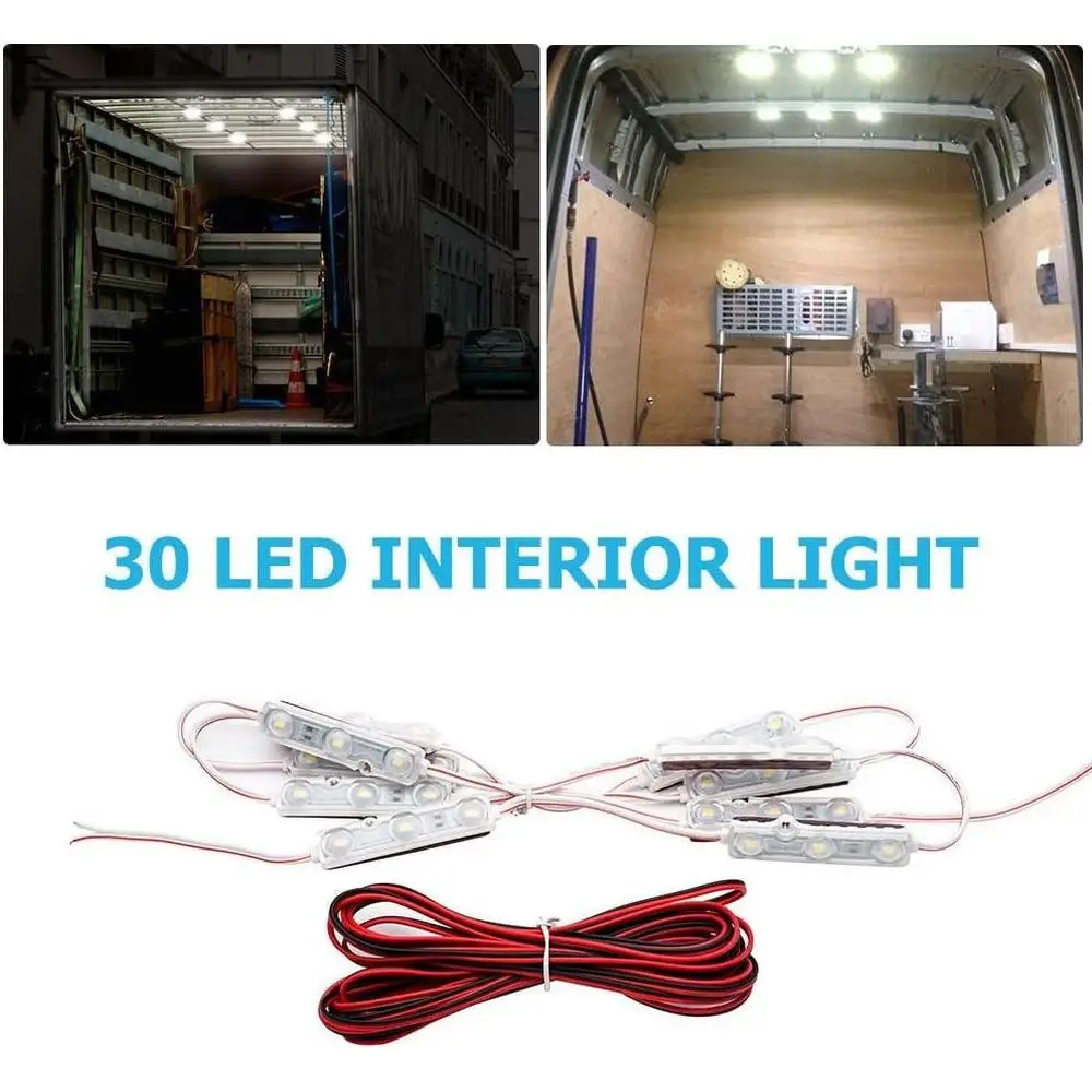 Car Interior Lights Kit 30 LED 12V DC Fit for various vehicles including vans campers caravans boats Car Interior Lights Kit