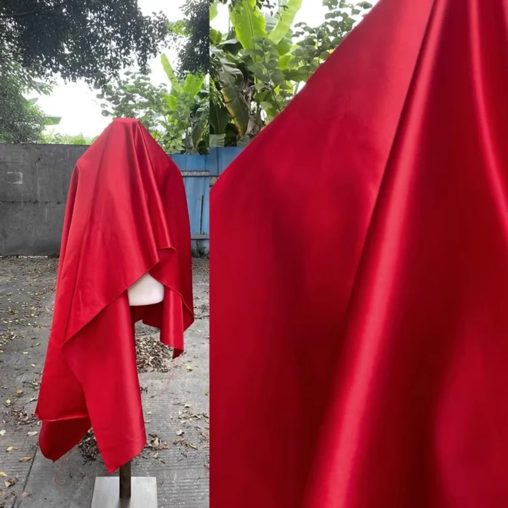 

Винно-красное блестящее атласное толстое атласное платье, пришитое платье принцессы, вечернее платье, детская одежда, ткань ручной работы «сделай сам»