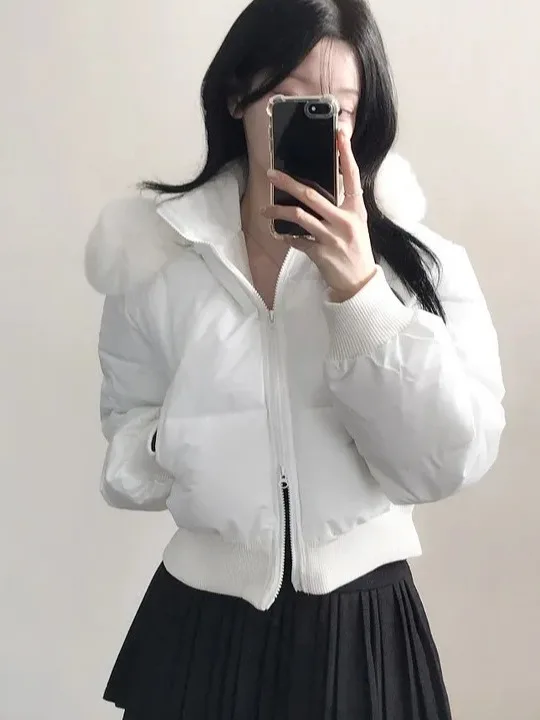 Jaet en coton à capuche détachable pour femme, vêtement d'hiver rétro coréen, petite taille, coupe cintrée, nouvelle collection hiver