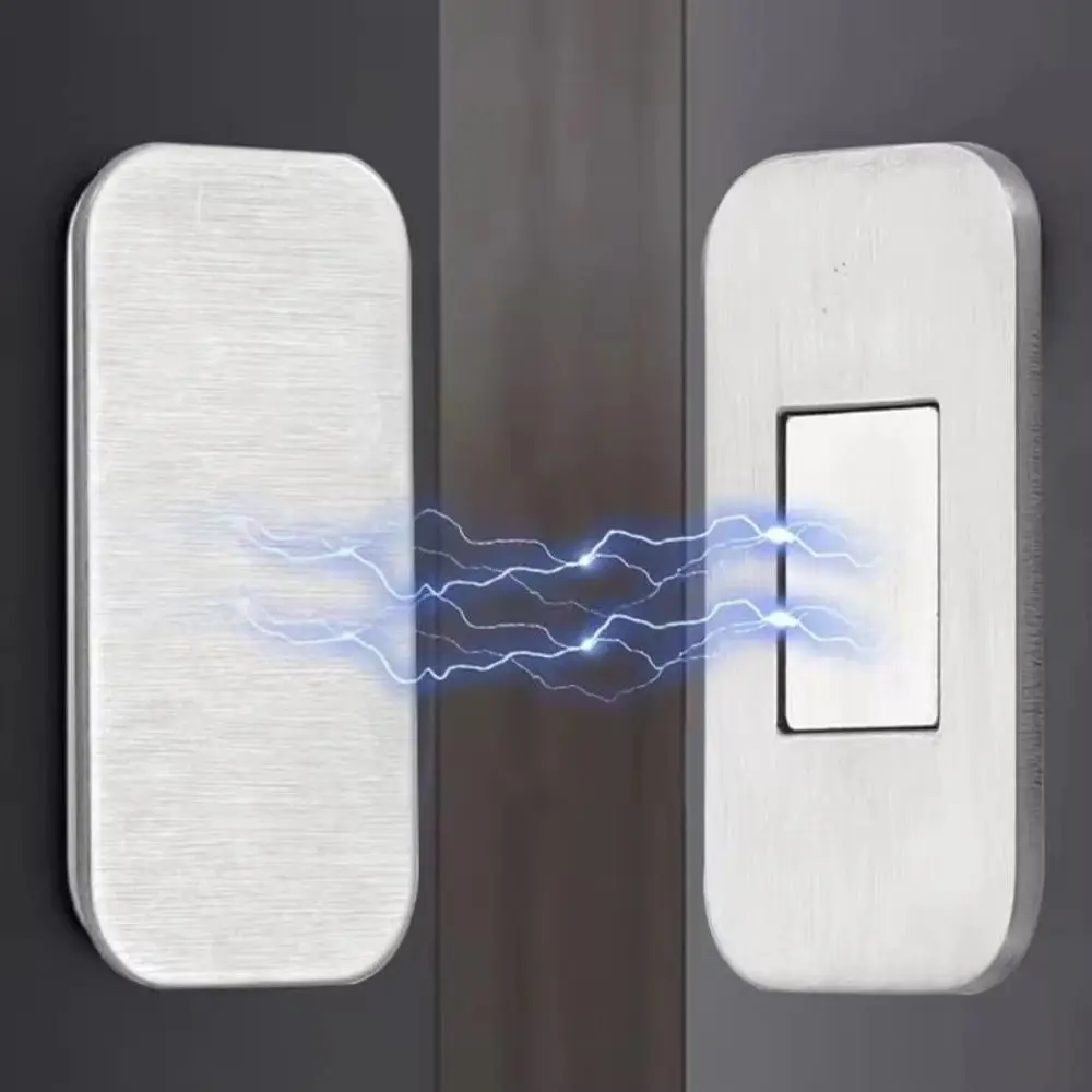 4 Set Ultra-Thin Magnetic Cabinet Door Catch Stainless Steel Self-Adhesive Cabinet Catch Quiet Closure Strong Magnetic