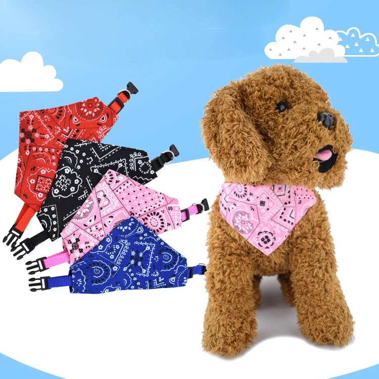 Adjustable Printed Pet Triangle Bandana Scarf, Soft Saliva Neckerchief Collar for Puppies Kittens Small Dogs Cats Daily Wear view 4