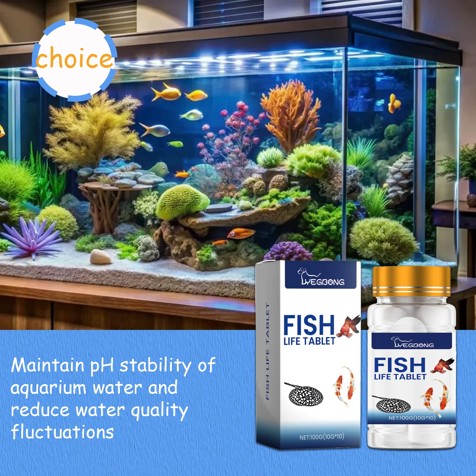 Yegbong 100 g Aquarium-Salzscheiben – Spezialsalz für Zierfische für Aquarien und Fischzucht