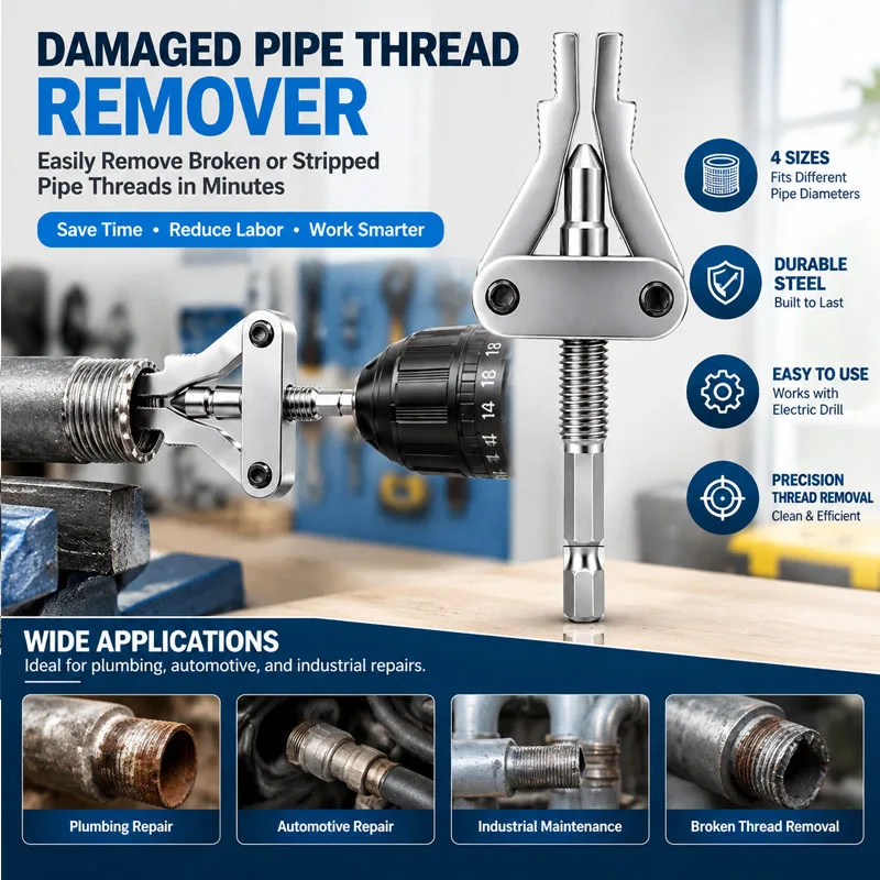 Multi Functional Water Pipe Faucet Broken Thread Repair Tool, Universal Pipe Damaged Thread Remover, Household Repair Tool