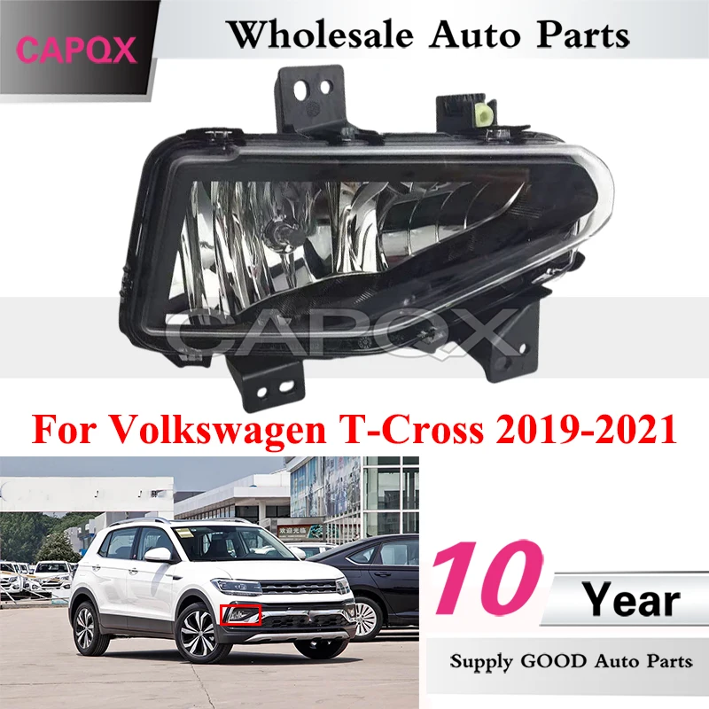 CAPQX Front Bumper Foglight For Volkswagen T-Cross 2019-2021 Driving Fog Light Signal Lamp Foglamp Front Bumper Light