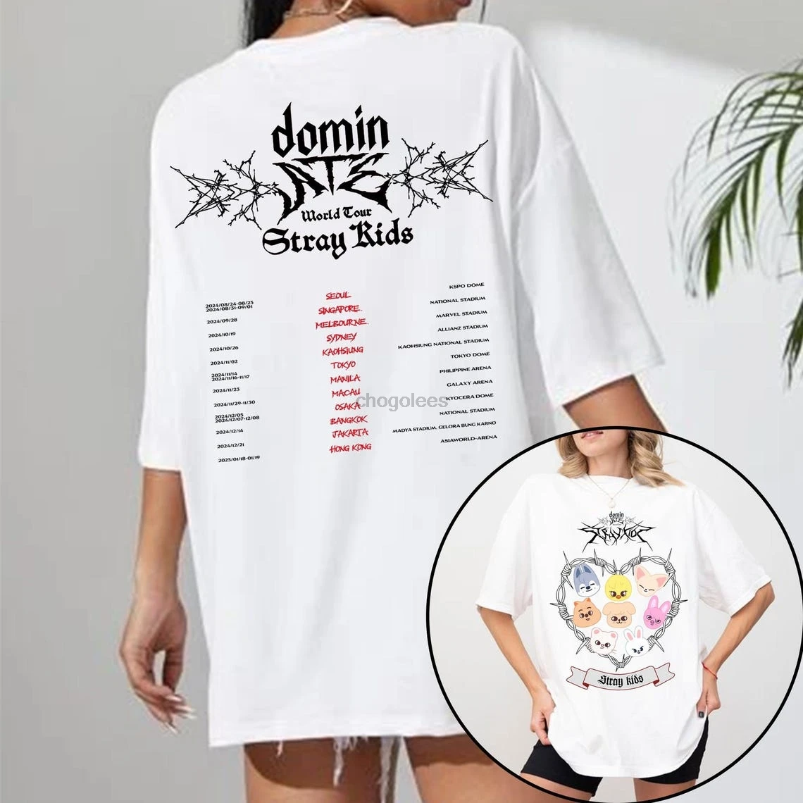 dominATE World Tour 2024 T-shirt  ATE Album Shirt  ChkChkBoom Tee Bang Chan Lee Know Changbin Felix