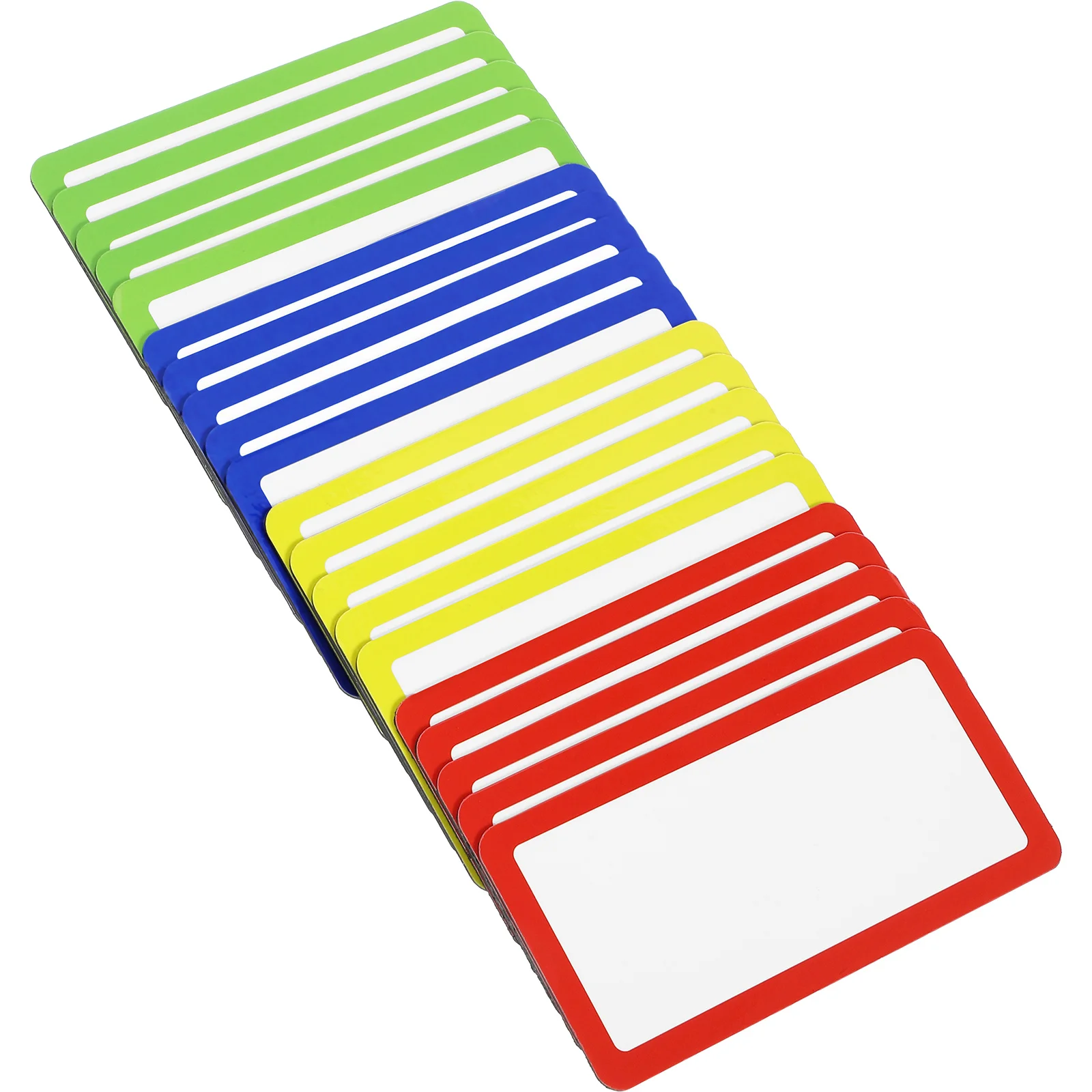 20 قطعة ملصقات السبورة المغناطيسية القابلة للمسح وقابلة لإعادة الاستخدام وقابلة للكتابة 10x5 سنتيمتر لحاويات رفوف الثلاجة متعددة الوظائف