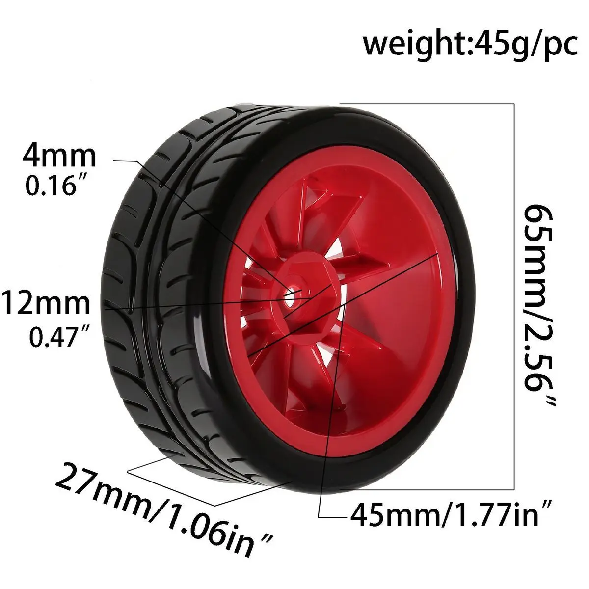 1/10 RC On-Road Racing Wheel & Tire Sets, 12mm Hex Sponge Tyres for Tamiya TT01/TT02/XV01/XV02 HSP HPI Kyosho Upgrade Parts