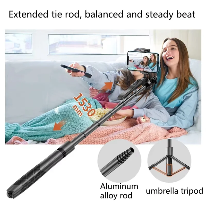 A13E-New L16 Wireless Mobile Phone Selfie Stick Tripod Stand Foldable Monopod For Smartphones Balance Steady Live 1530Mm
