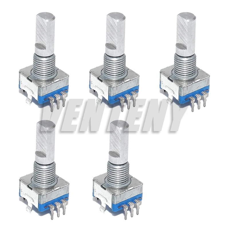 5PCS Half / Plum axis rotary encoder, handle length 15mm / 20mm code switch/ EC11/ digital potentiometer with switch