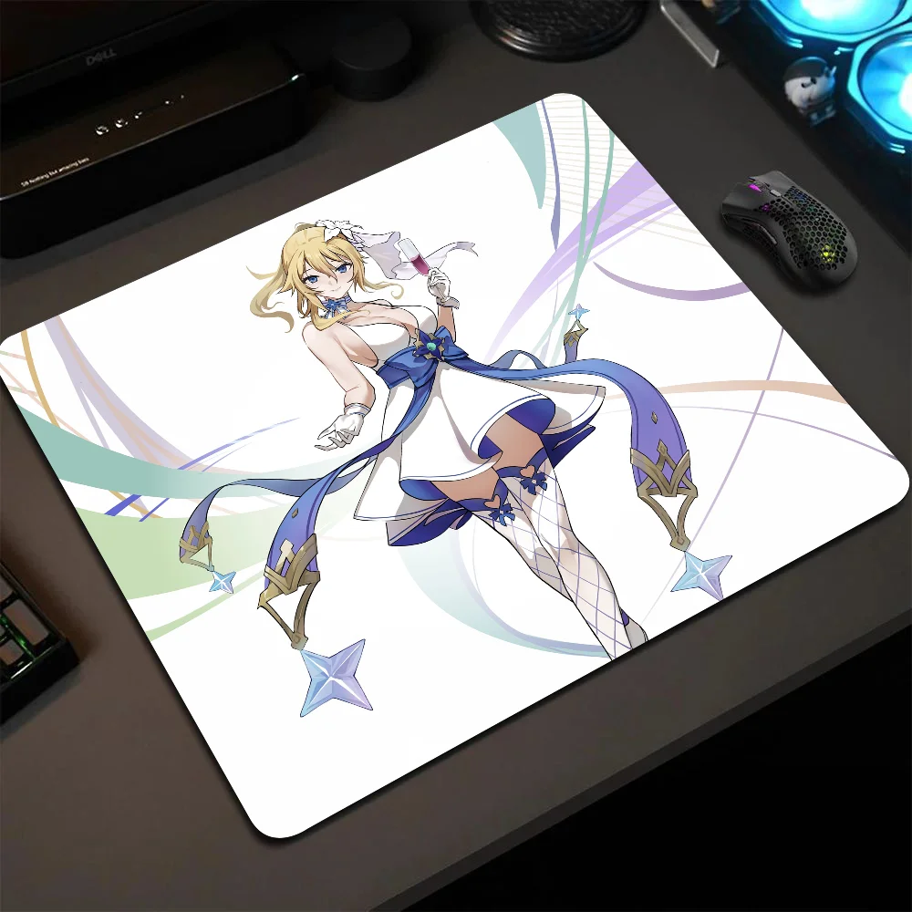 

Jean Gunnhildr Genshin Mousepad Small LockEdge Mouse Pad For Gamers Computer Desk Pad Rectangular Anti-slip Rubber