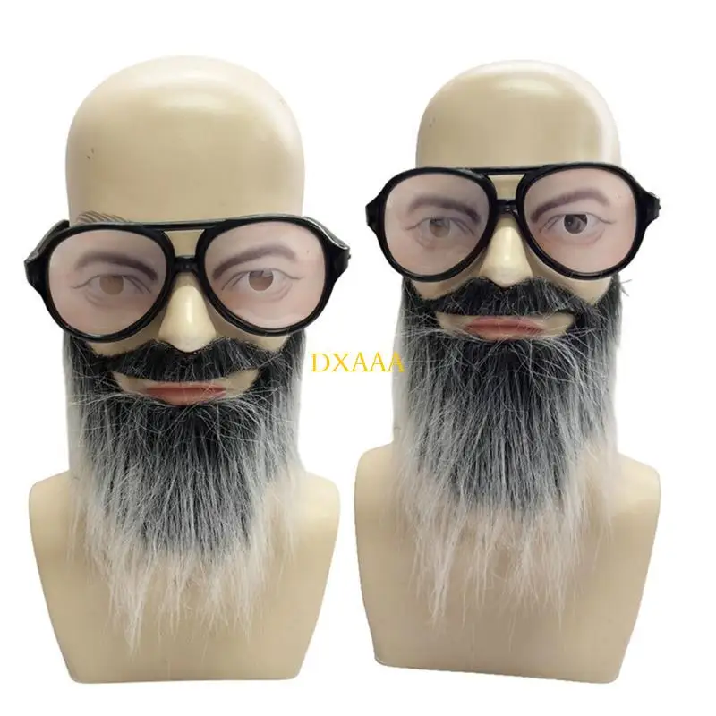 DXAA Funny False Mustache And Glasses Set Cosplay Accessory For Costume Parties Role Play And Halloween Event