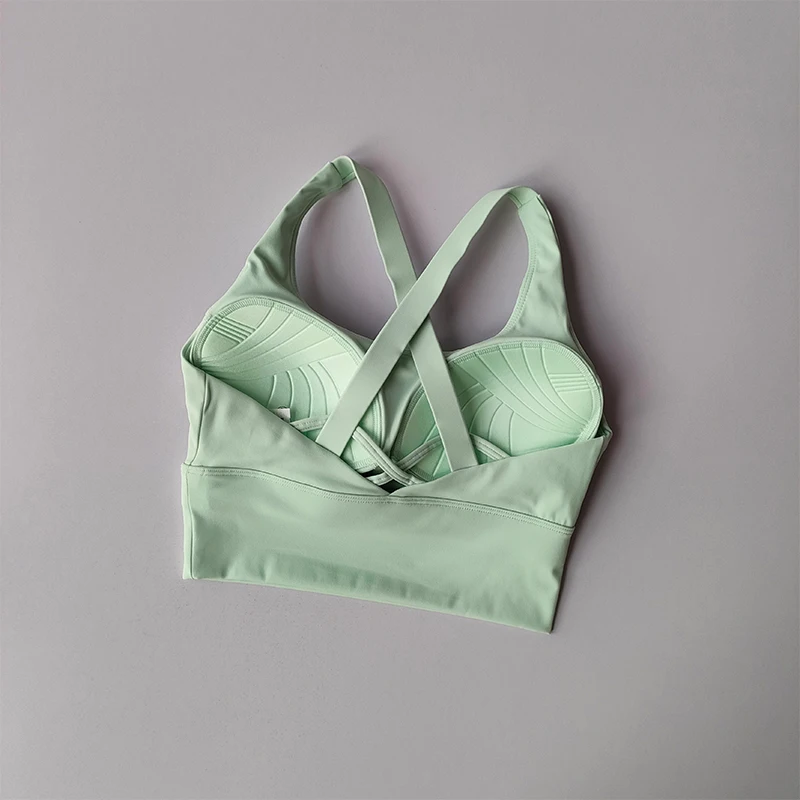 Sport-BH mit hoher Intensität und festen Polstern, stoßdämpfend, für Laufen, Fitnessstudio, Yoga, Push-up-Effekt, professionelle Unterwäsche für Damen. – Detail 21
