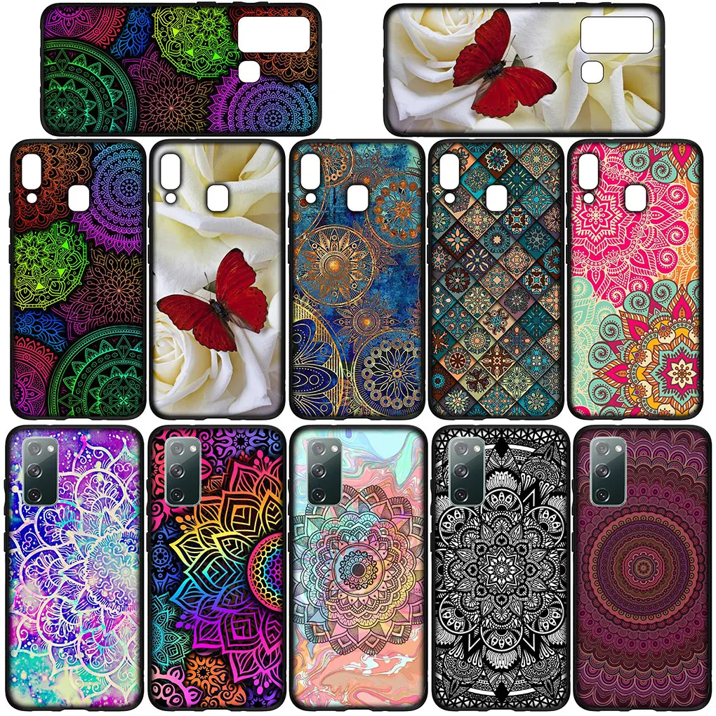 Floral Paisley Texture Mandala Flower Cover for Xiaomi Redmi Note 13 8 7 12 Pro A3X 13C 12C 8A 7A 8T A3 5G 4G Phone Case