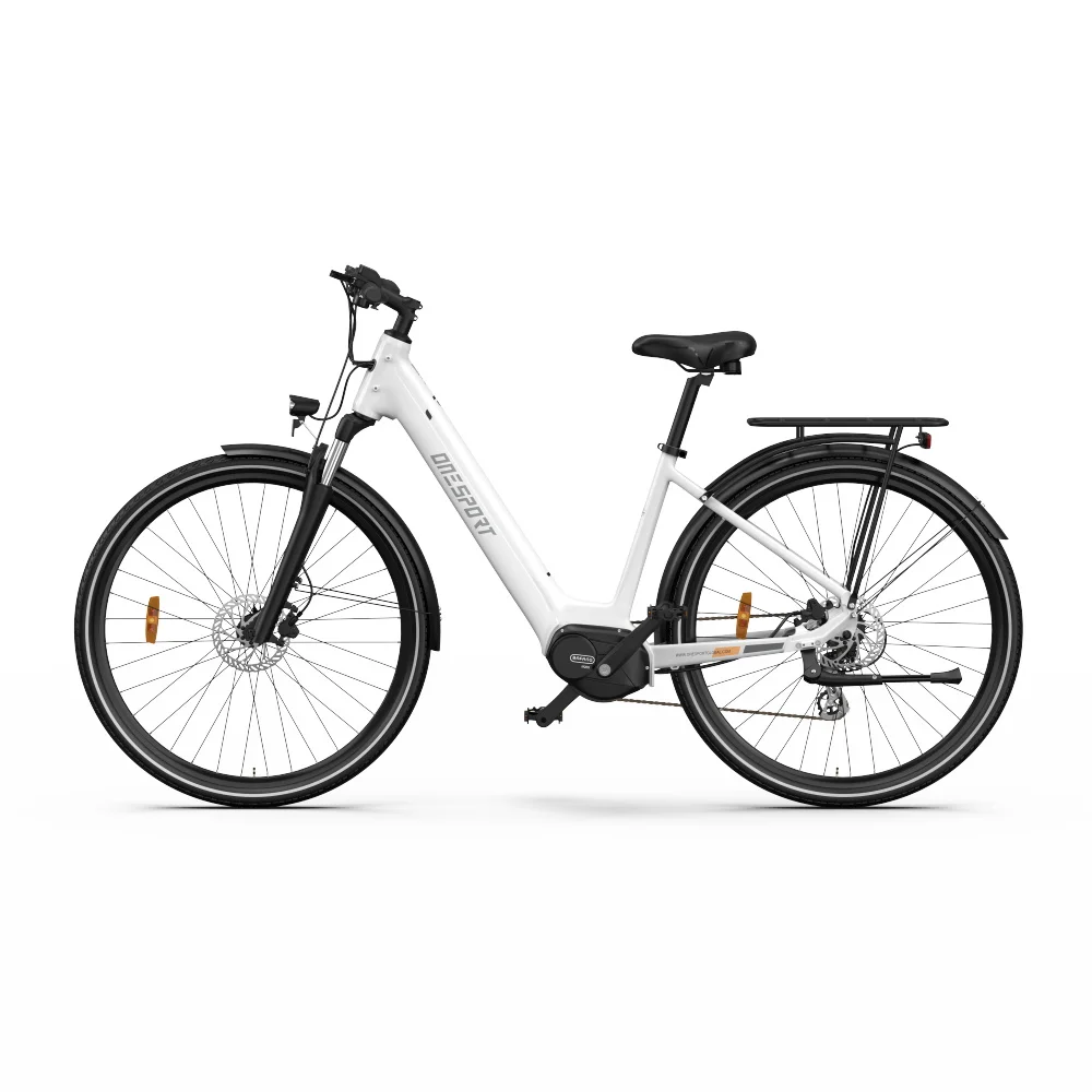 ONESPORT OT07 Electric Bike 250W BAFANG Mid Drive Motor 36V 10.4AH Battery 27.5 inch Tires 25km/h Max Speed, 90km Range