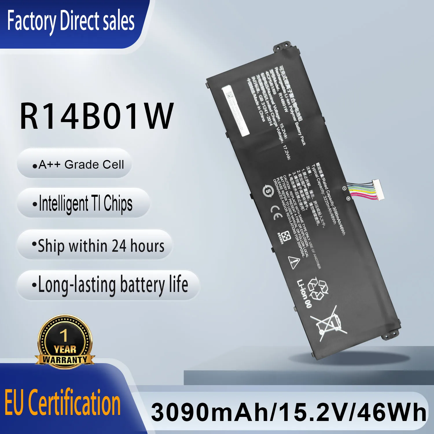 

R14B01W Laptop Battery For MI Xiaomi RedmiBook 14 XMA1901-BB XMA1901-AG XMA1901-YN XMA1901-AA XMA2012-DJ XMA2002-AB XMA2002-AN