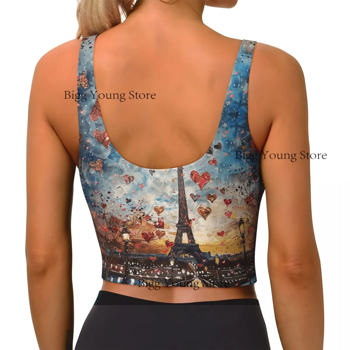 Gilet da yoga Donna Palestra Sport Crop Top Pittura Streetwear Allenamento Canotta traspirante Donna