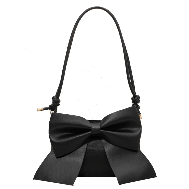 

PU Leather Bow Crossbody Bag Fashionable Girls Shoulder Bag Evening Dress Bag Zipper Bags