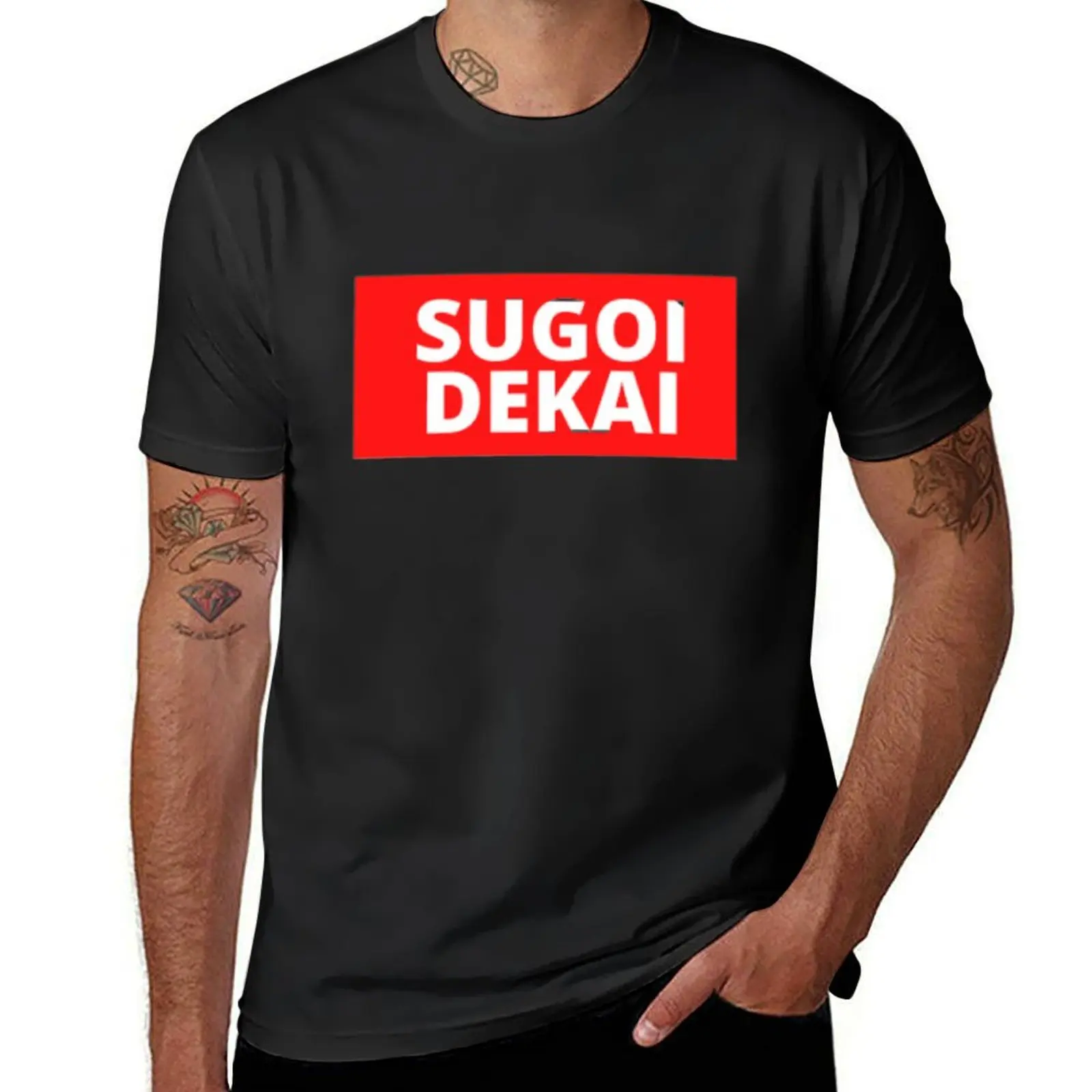 SUGOI DEKAI T-Shirt vintage Blouse sports fans customs design your own mens graphic t-shirts hip hop