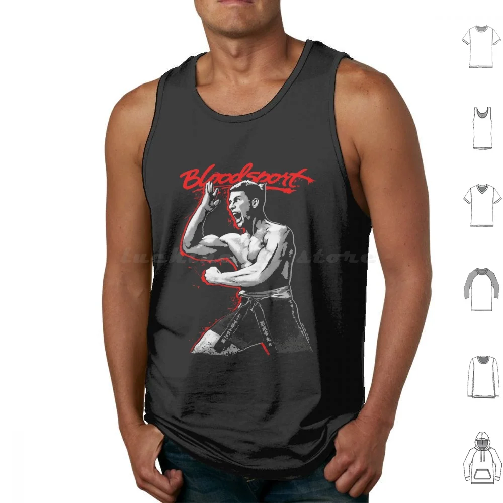 Bloodsport Action Tank Tops Vest Sleeveless Fighter Funny Fx Geek Greek Fight Kickboxer Bad Movies Bald Blood Sport Bolo