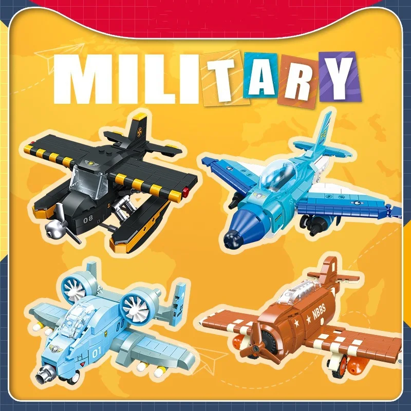 

World War Airplane Batisbricks Building Block Ww2 ACK-62 F-2 LA-07 A10C Plane Fighter Mini Military Aircraft Model Brick Toys