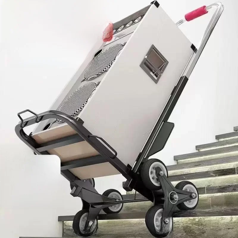 ポータブル階段昇降式手引きカーゴカート-軽量折りたたみ式ショッピングカート-重量物運搬-家庭用