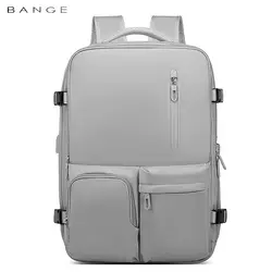 Bange Women School Men's Backpack Men Business Travel Backpack  Expandable USB Bag Large Capacity 15.6 Laptop Waterproof Fashion