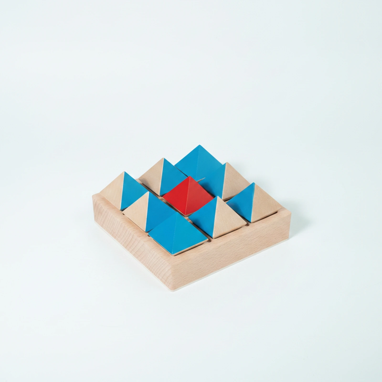 Wooden Block Board with Cards Fine Motor Shape Puzzle with Grid Board Geometric Shape Matching Game Child-Centered-Inspired