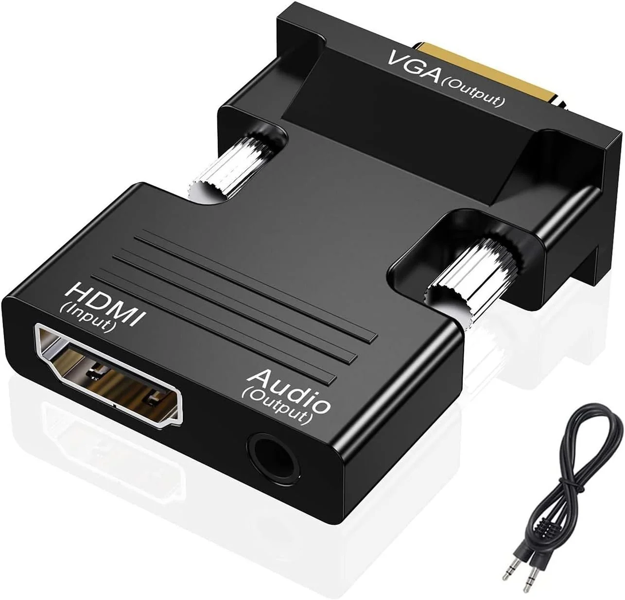 10개 컴퓨터 모니터 VGA 어댑터 3.5mm 오디오 포트 HDTV 소스 출력용 1080P 비디오 호환 노트북 프로젝터용 여성용 포트