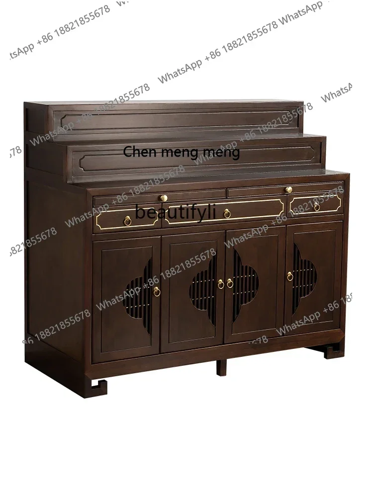 

X Incense case household Chinese solid wood Bodhisattva with cabinet Tibetan three-layer modern light luxury, Buddhist platform