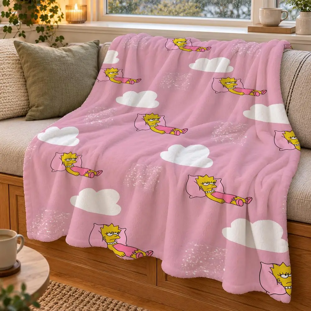 The Simpsons Throw Double Sided Flannel Throw Blanket Soft Warm Washable Home Decor