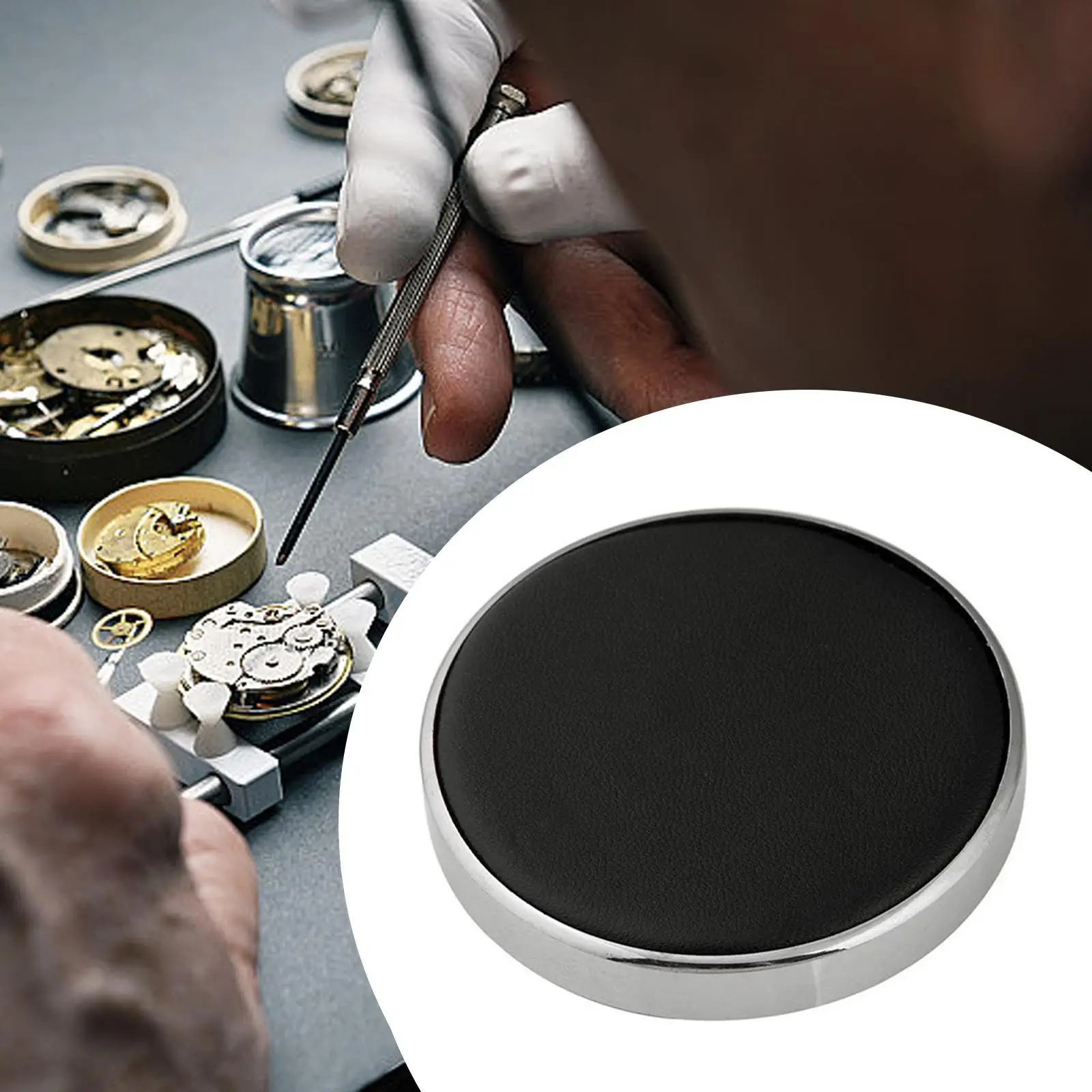 Multipurpose Watch Movement Holder PU Leather Cushion Pad Watch Repair Mat for Watchmaker Accessories and Assembly
