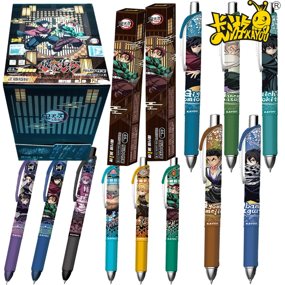 

Original Kayou Demon Slayer Anime Gel Pen Trendy Blind Box Creative Practical Anime Stationery Peripherals Supplies Kids Gifts