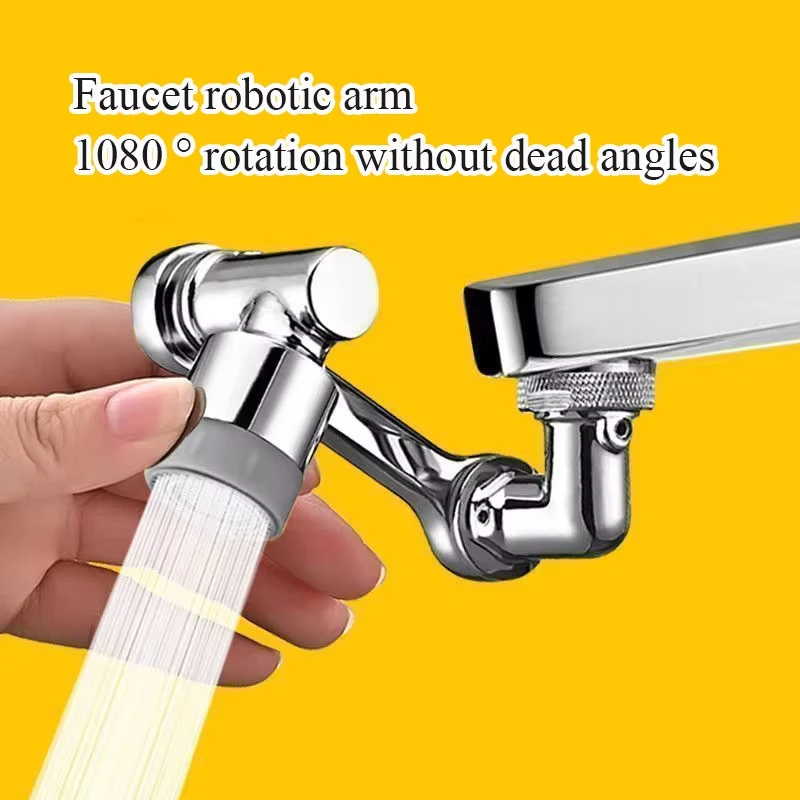 Universal 1080°Rotatable Adjustable Faucet Mechanical Extension Arm Single/Dual Water Flow Bathroom Basin Kitchen Tap Accessorie view 2