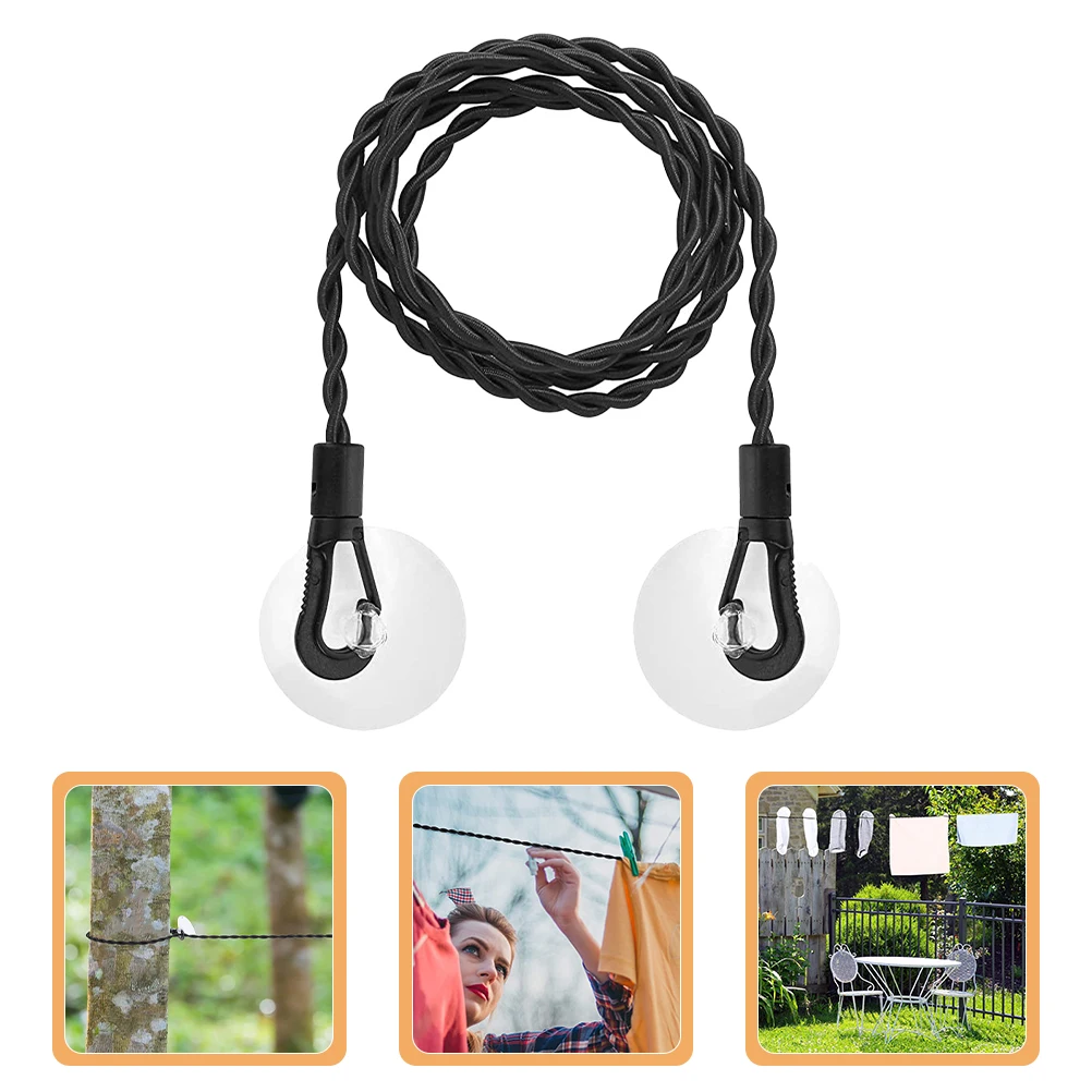 

Outdoor Clothes Drying Rope Suction Cups Clothing Laundry Indoor Elastic Cord Retracting Camping Travel Laundry Drying Rope