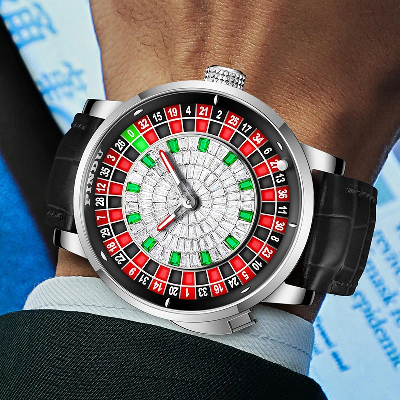 PINDU ساعة عصرية ميكانيكية للرجال NH35 الروليت للرجال العلامة التجارية الفاخرة الدورية الروليت الياقوت ساعة زجاجية مقاوم للماء