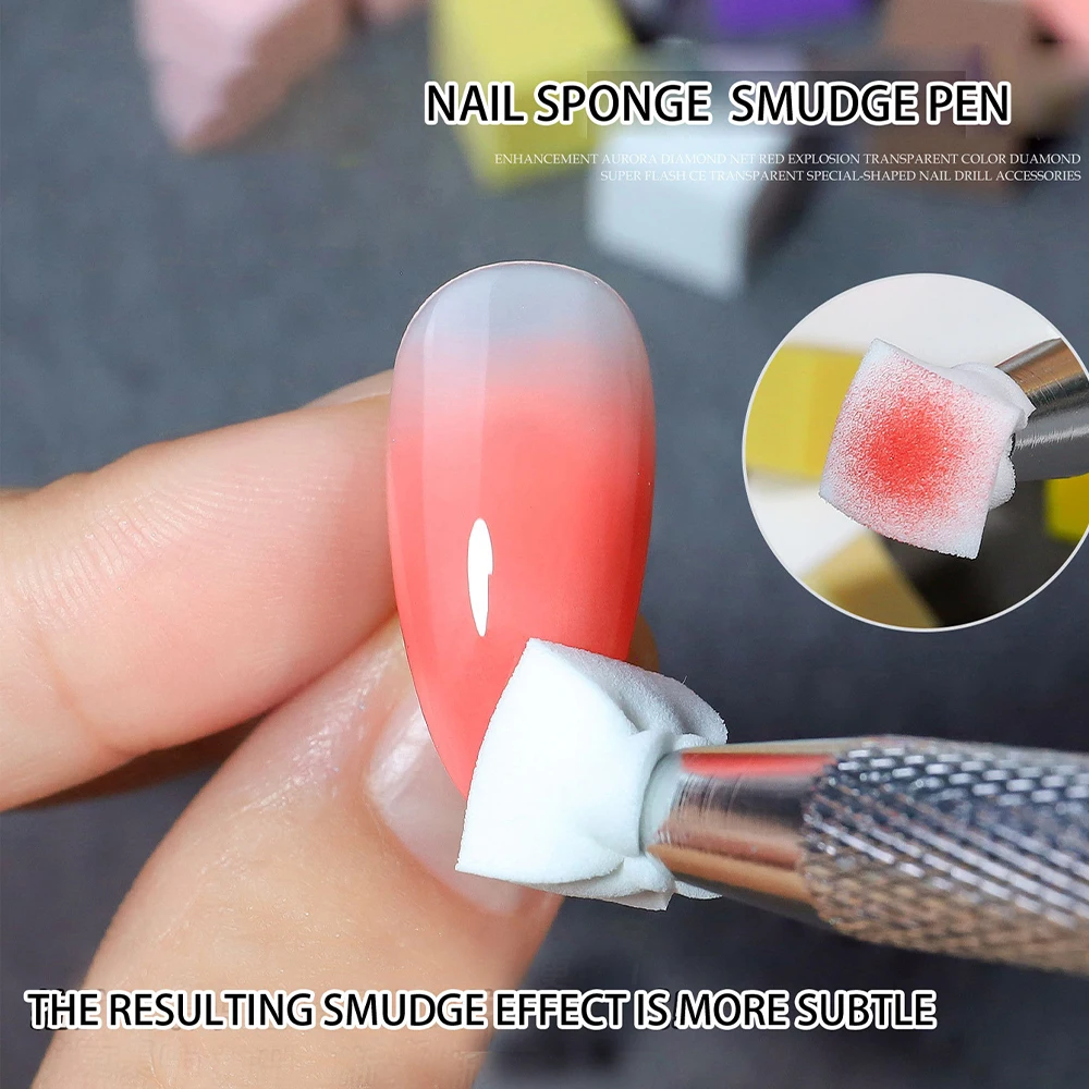 50/300Pcs Nail Sponge Sponge Nail Art Tool with Grab Pen and Sponge Grab Clip Set Nail Gradient Color Nail Tool Accessories image 6