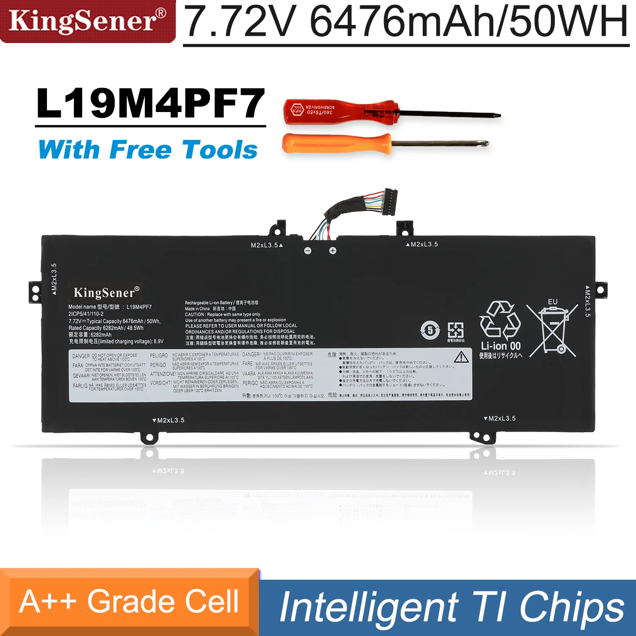 

KingSener L19M4PF7 L19D4PF5 Battery For Lenovo YOGA 13S 2021 For Yoga 7 Carbon 13ITL5 Series 7.72V 6476mAh