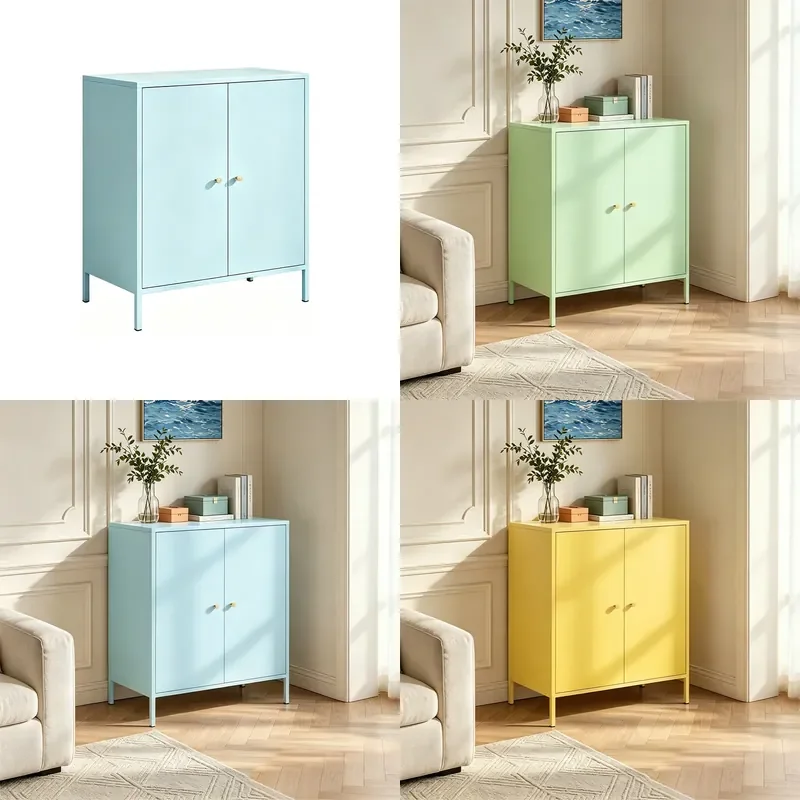 Nordic Iron Wine Cabinet with Tea Storage Simple Sideboard for Kitchen Balcony Living Room Display Locker for Tableware