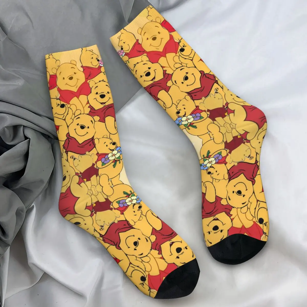 Pooh Bear Socks Leisure Stockings Autumn Anti Bacterial Men Socks Breathable Pattern Outdoor Sports Socks