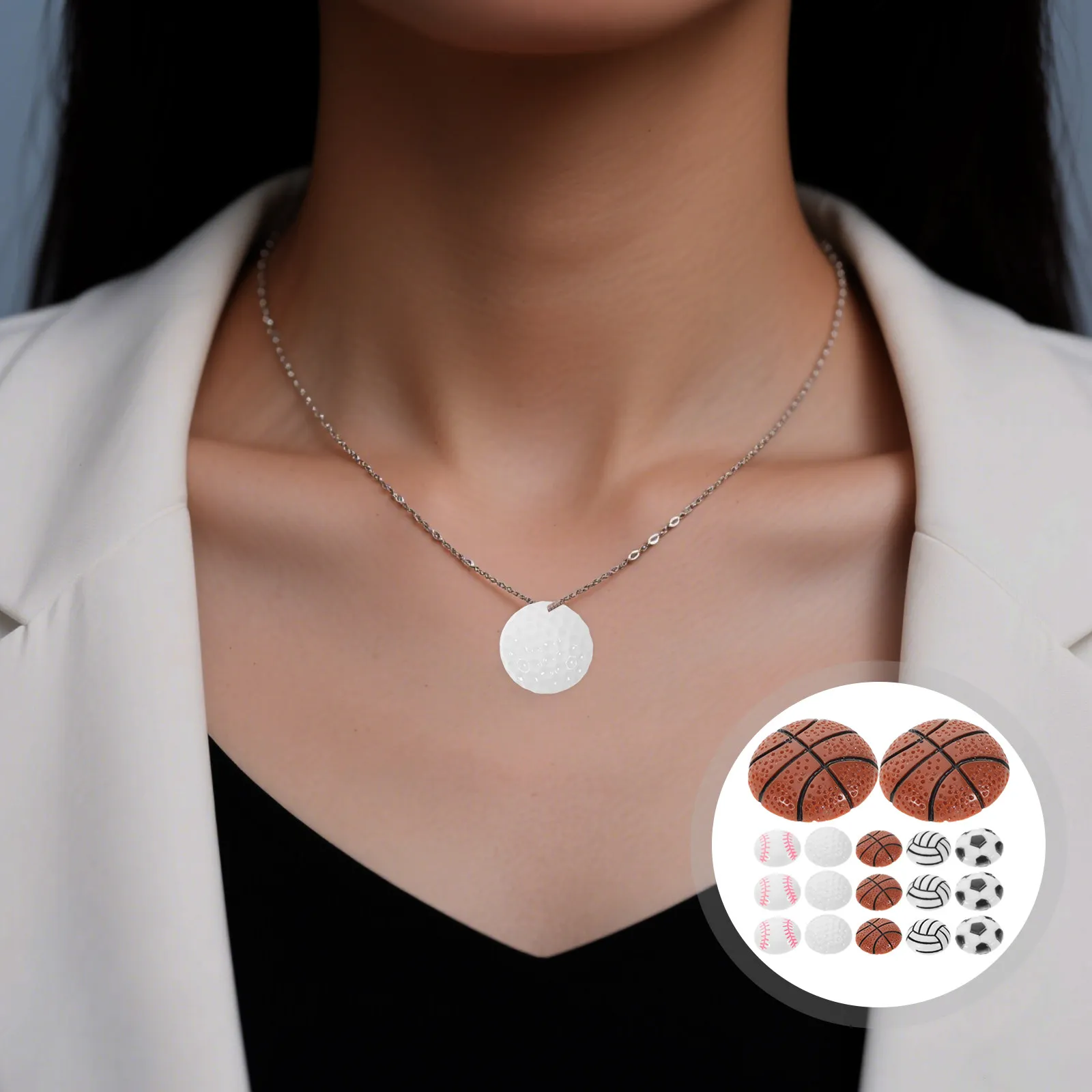 

40pcs Resin Sports Charms Flatback For Baseball Basketball Volleyball Soccer Golf Craft Making Diy Jewelry Accessories School