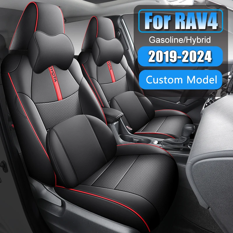 Premium Bespoke Car Seat Covers  For Toyota RAV4 2019-2024 Custom Breathable Leather Upholstery Full Coverage Automotive Parts