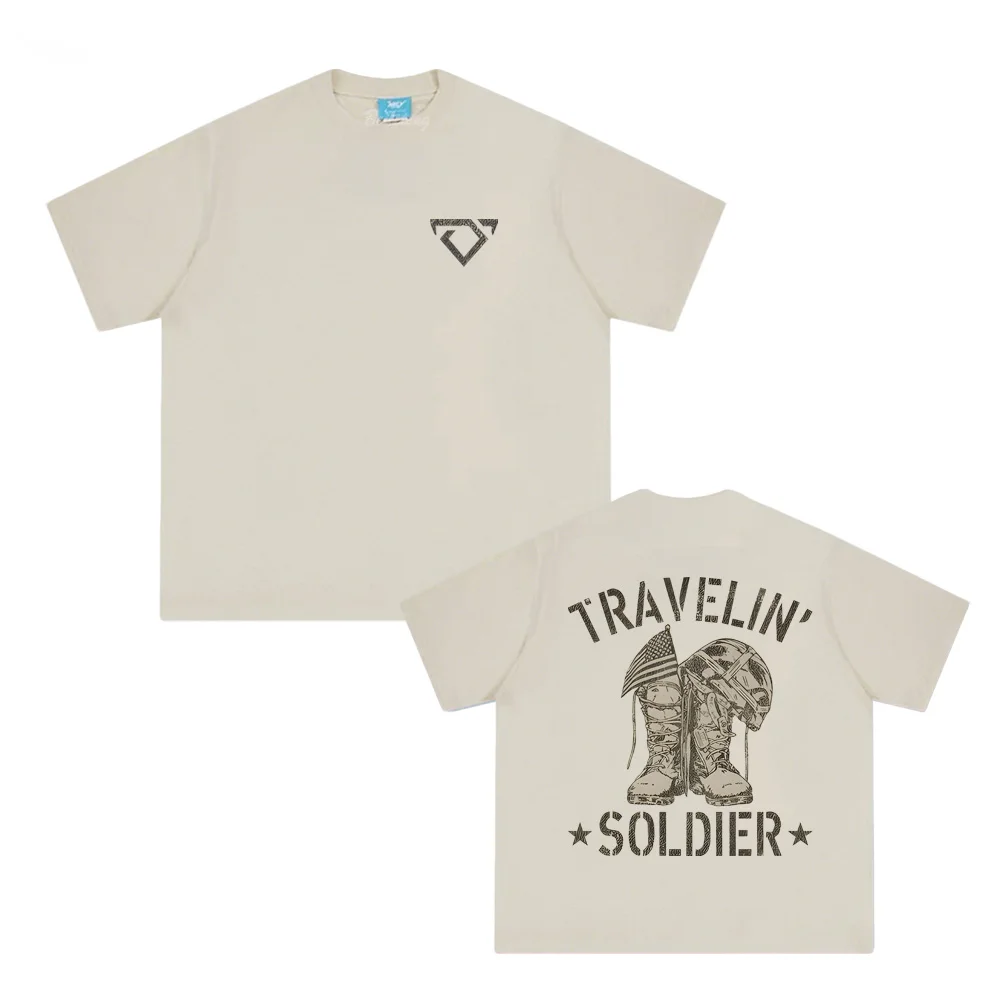 

TRAVELIN SOLDIER TEE Cody Johnson Singer's Same Style TEE 100%Cotton Round Neck Camisetas Summer High Quality Ropa Hombre