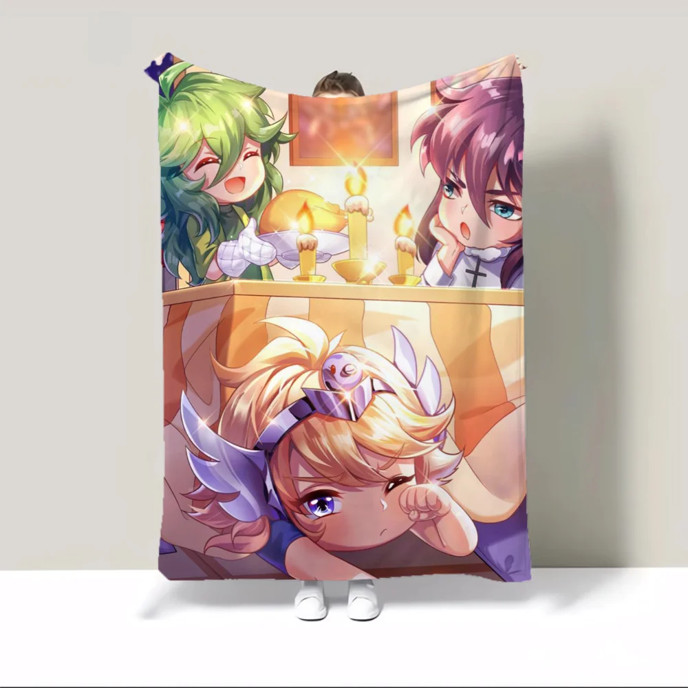 Saint Seiya Children\'s Blanket King Size Fluffy Soft Blankets and Throws Microfiber Bedding Knitted Plaid Bed Throw Beach Towel