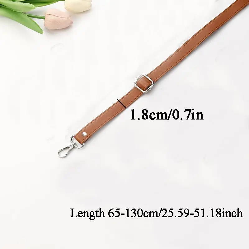 130cm Faux Leather Shoulder Bag Strap DIY Purse Handle Adjustable Crossbody Handbag Belt with Clasp Replacement Strap For Bags