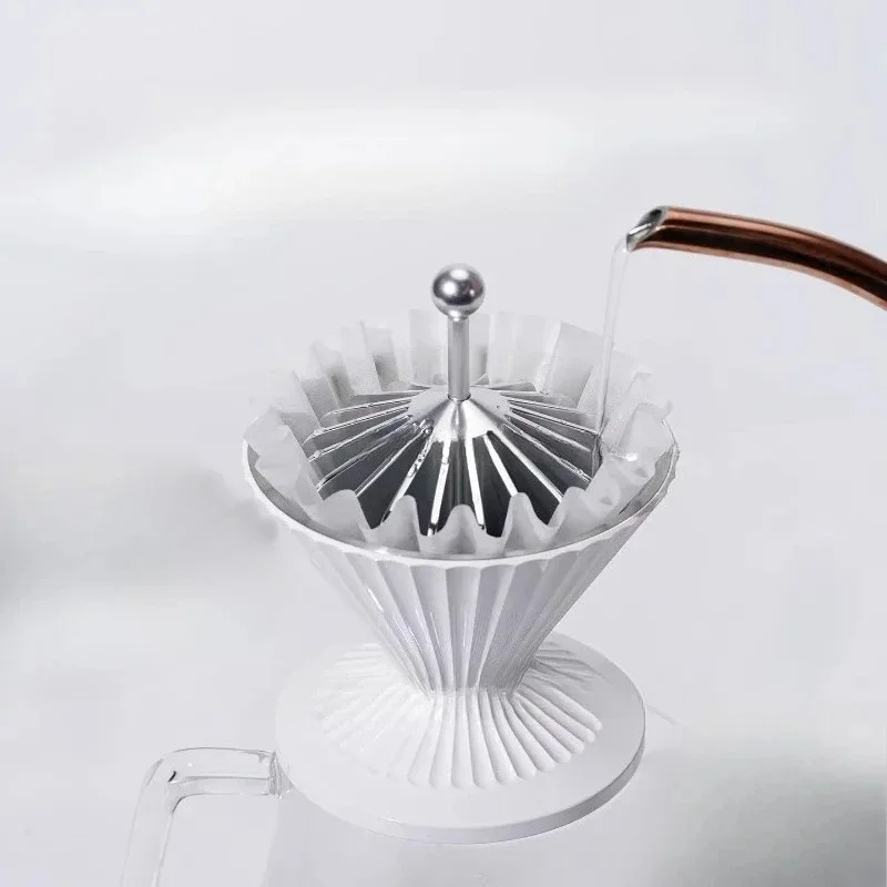 Metal Coffee Filter Paper Press, Hand Brewing Hot Water Stamping Tool for Plastic Pour Over Coffee Makers