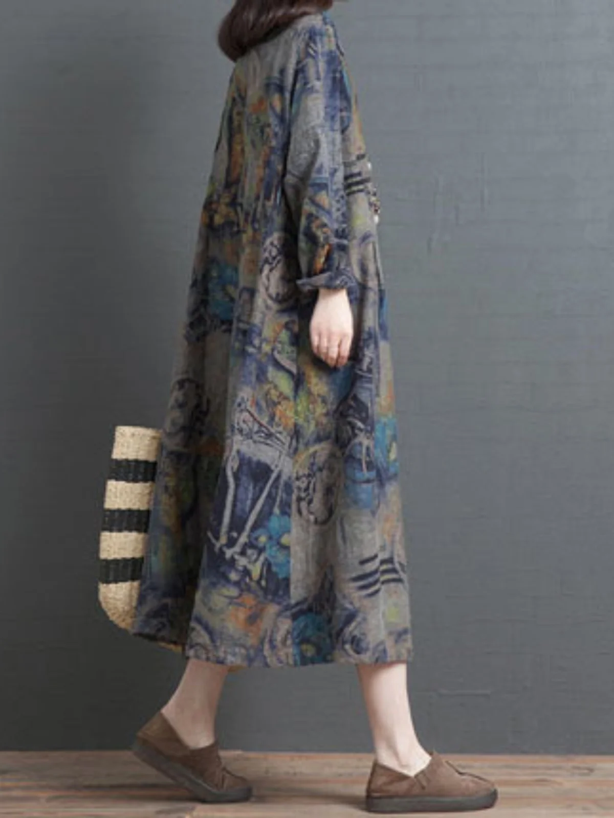 الرجعية أوائل الخريف المطبوعة irt الدكتور حجم كبير المرأة Faion التخسيس طوق طويل Sve Dr عادية تخفيف Sle